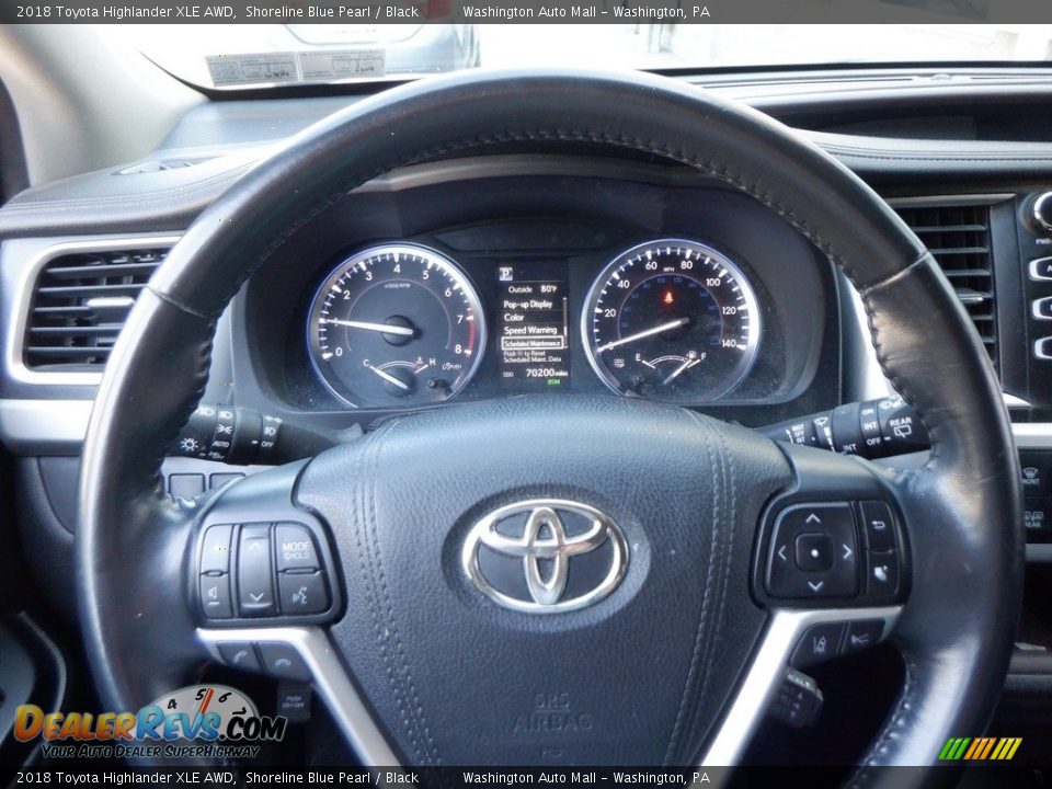 2018 Toyota Highlander XLE AWD Shoreline Blue Pearl / Black Photo #25