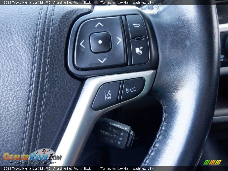 2018 Toyota Highlander XLE AWD Shoreline Blue Pearl / Black Photo #27