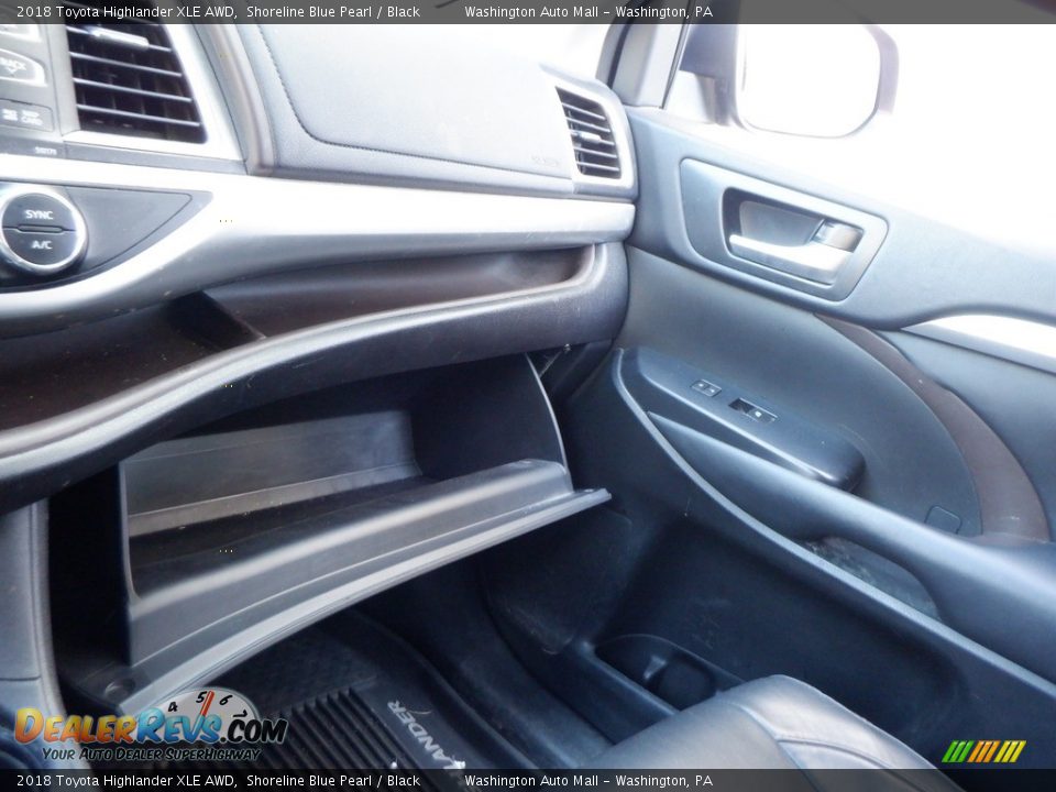 2018 Toyota Highlander XLE AWD Shoreline Blue Pearl / Black Photo #28