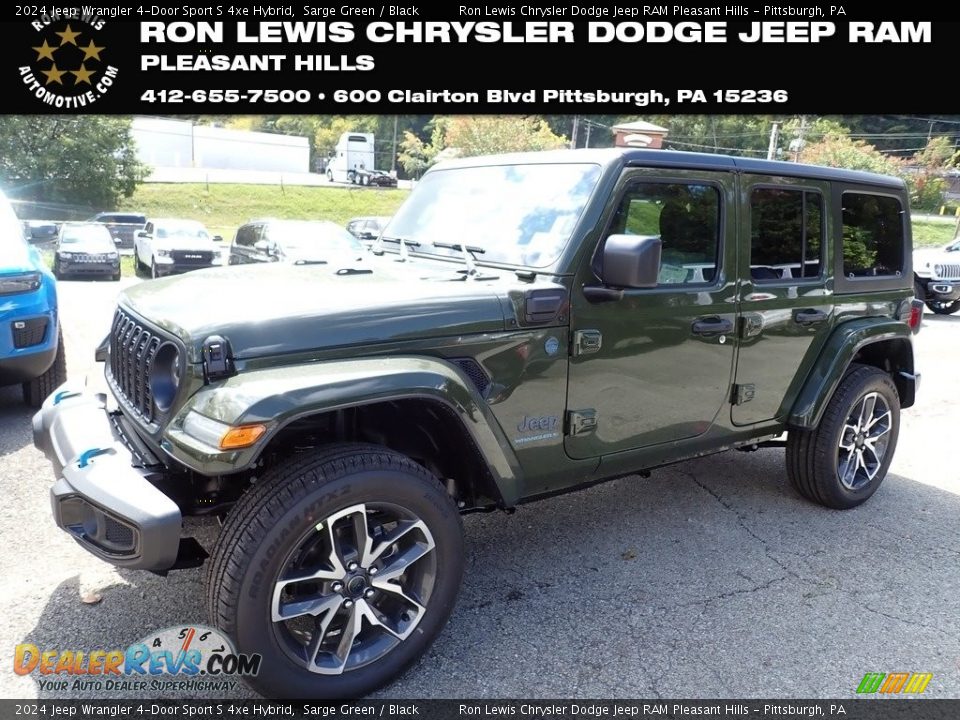 2024 Jeep Wrangler 4-Door Sport S 4xe Hybrid Sarge Green / Black Photo #1