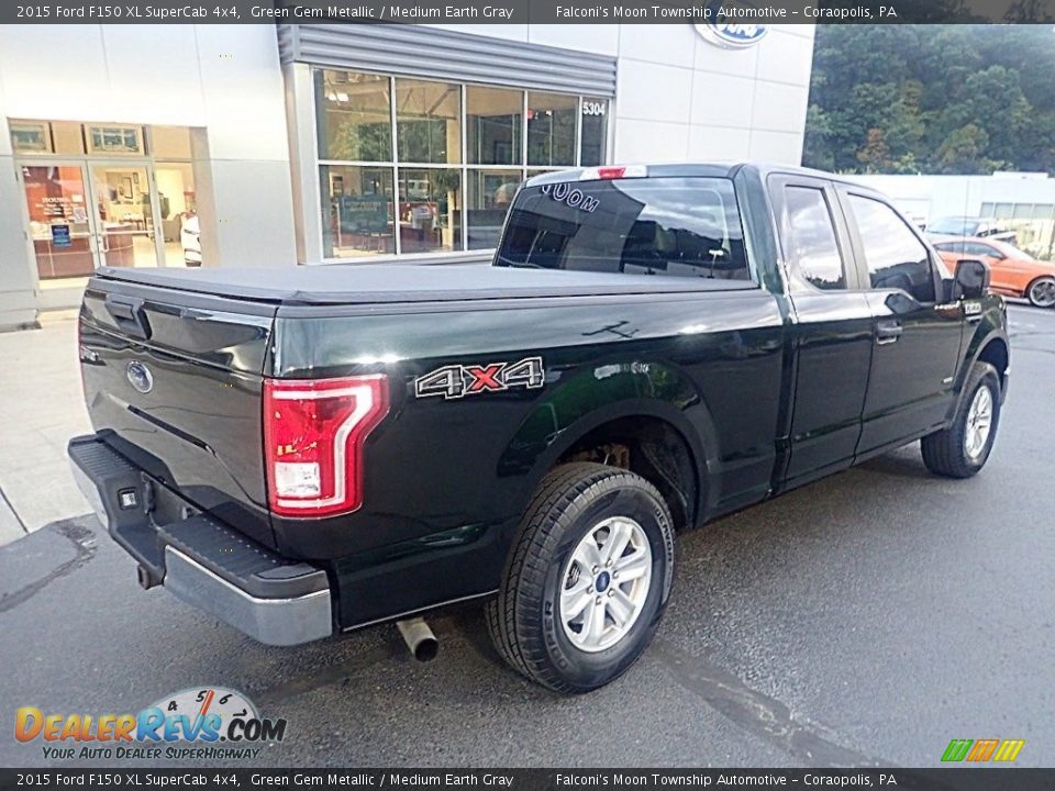 2015 Ford F150 XL SuperCab 4x4 Green Gem Metallic / Medium Earth Gray Photo #2