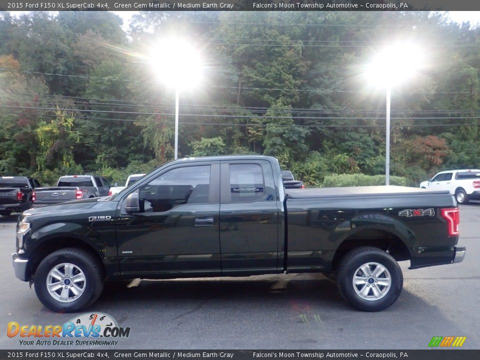 2015 Ford F150 XL SuperCab 4x4 Green Gem Metallic / Medium Earth Gray Photo #6