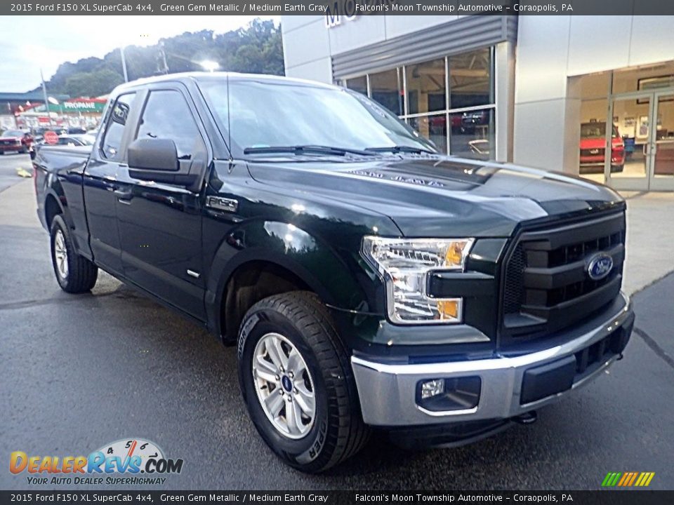 2015 Ford F150 XL SuperCab 4x4 Green Gem Metallic / Medium Earth Gray Photo #9