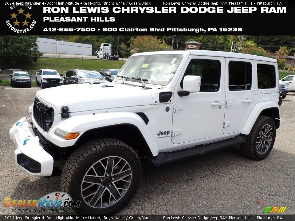 2024 Jeep Wrangler 4-Door High Altitude 4xe Hybrid Bright White / Green/Black Photo #1