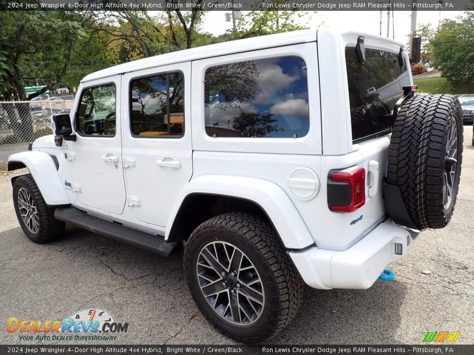 2024 Jeep Wrangler 4-Door High Altitude 4xe Hybrid Bright White / Green/Black Photo #3