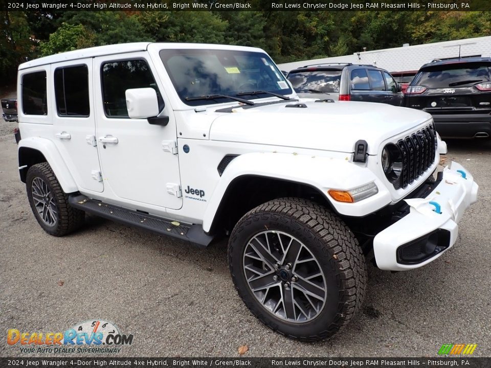 Front 3/4 View of 2024 Jeep Wrangler 4-Door High Altitude 4xe Hybrid Photo #8