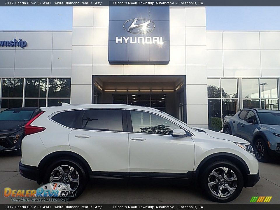 2017 Honda CR-V EX AWD White Diamond Pearl / Gray Photo #1