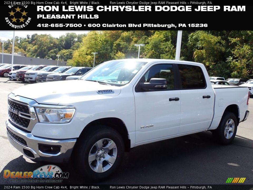 2024 Ram 1500 Big Horn Crew Cab 4x4 Bright White / Black Photo #1