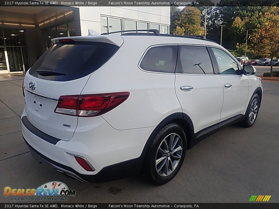 2017 Hyundai Santa Fe SE AWD Monaco White / Beige Photo #2