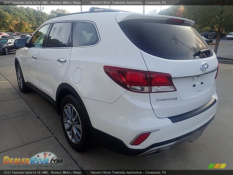 2017 Hyundai Santa Fe SE AWD Monaco White / Beige Photo #5