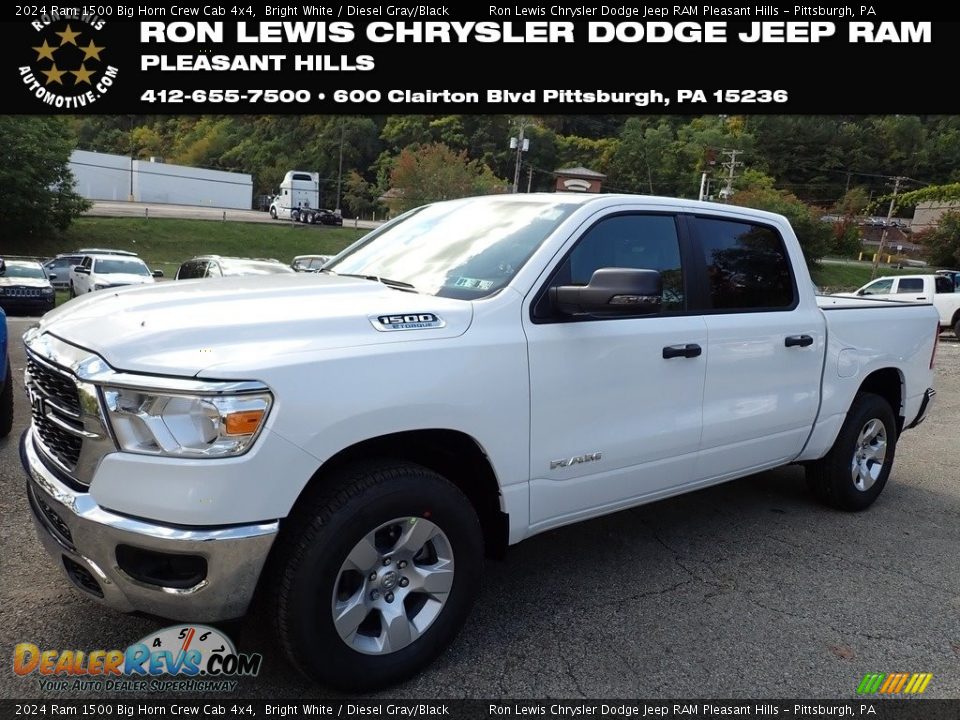 2024 Ram 1500 Big Horn Crew Cab 4x4 Bright White / Diesel Gray/Black Photo #1