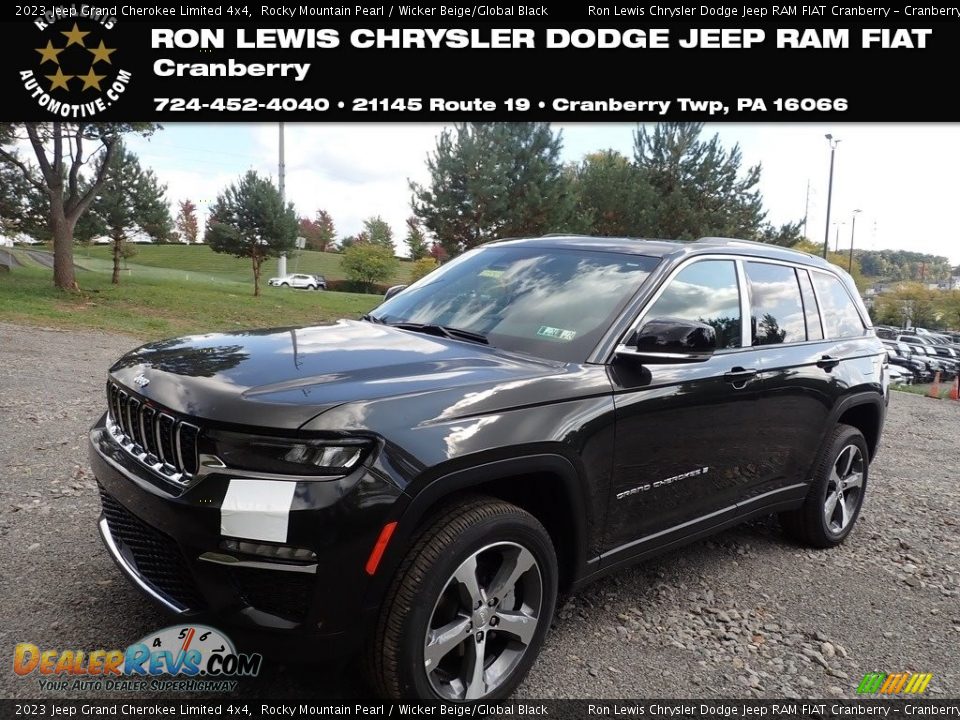 2023 Jeep Grand Cherokee Limited 4x4 Rocky Mountain Pearl / Wicker Beige/Global Black Photo #1