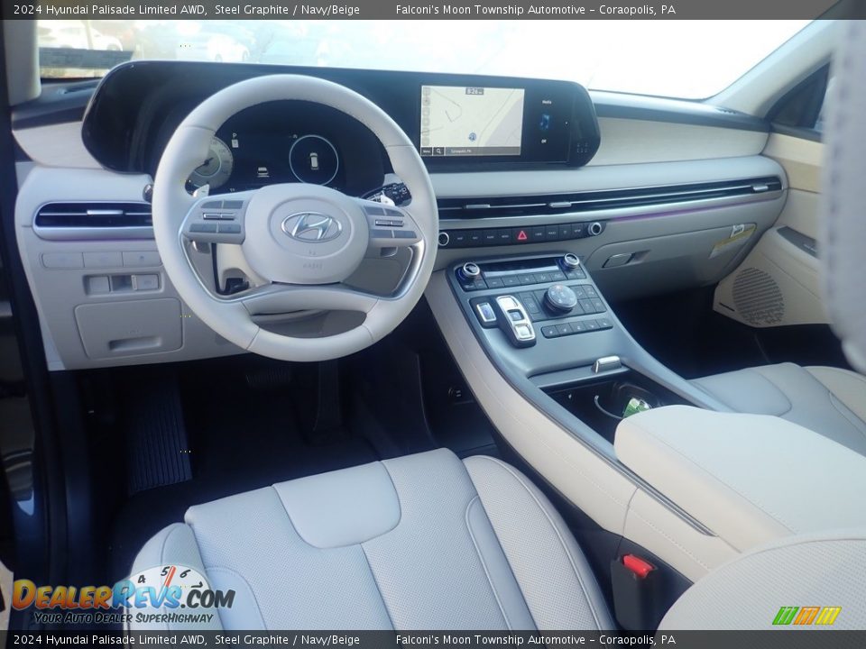 Navy/Beige Interior - 2024 Hyundai Palisade Limited AWD Photo #12