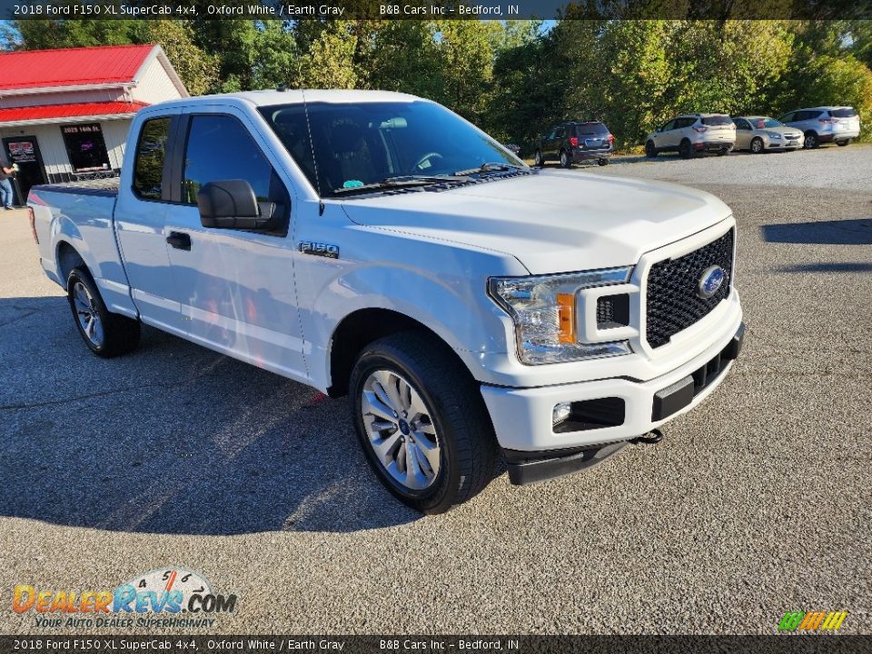 2018 Ford F150 XL SuperCab 4x4 Oxford White / Earth Gray Photo #7