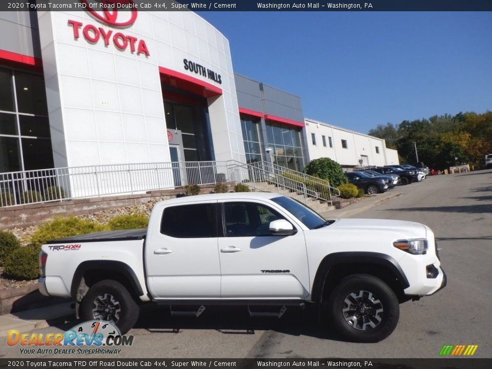 2020 Toyota Tacoma TRD Off Road Double Cab 4x4 Super White / Cement Photo #2