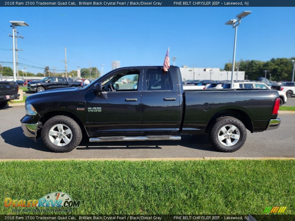 2018 Ram 1500 Tradesman Quad Cab Brilliant Black Crystal Pearl / Black/Diesel Gray Photo #10