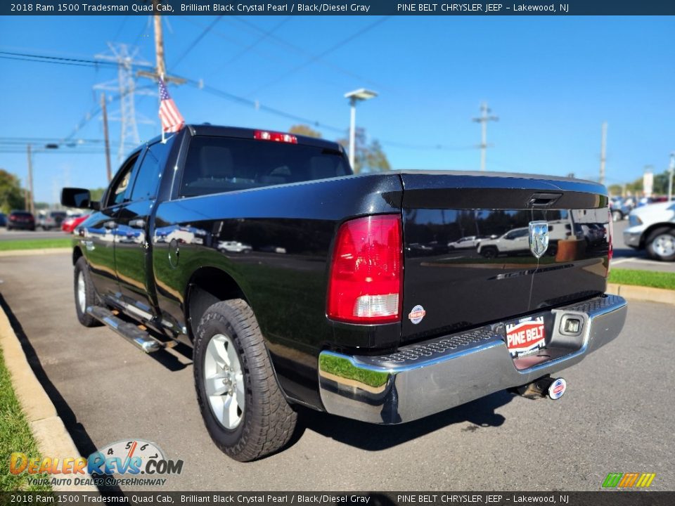 2018 Ram 1500 Tradesman Quad Cab Brilliant Black Crystal Pearl / Black/Diesel Gray Photo #12