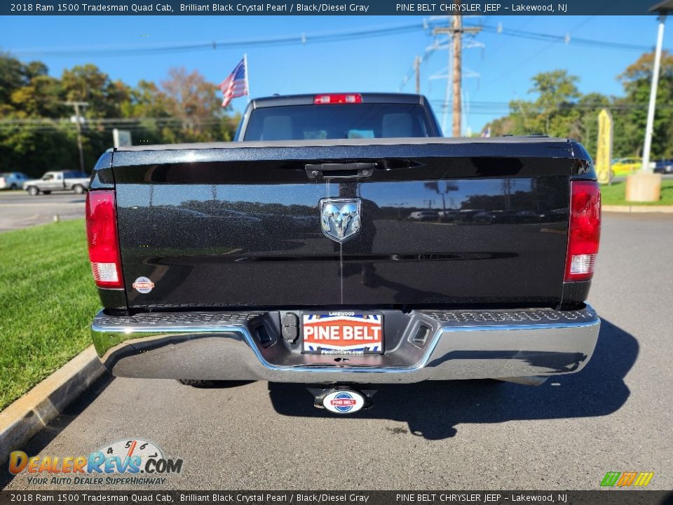 2018 Ram 1500 Tradesman Quad Cab Brilliant Black Crystal Pearl / Black/Diesel Gray Photo #13