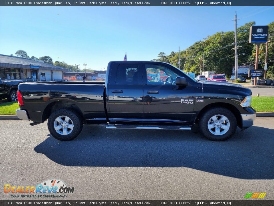 2018 Ram 1500 Tradesman Quad Cab Brilliant Black Crystal Pearl / Black/Diesel Gray Photo #16