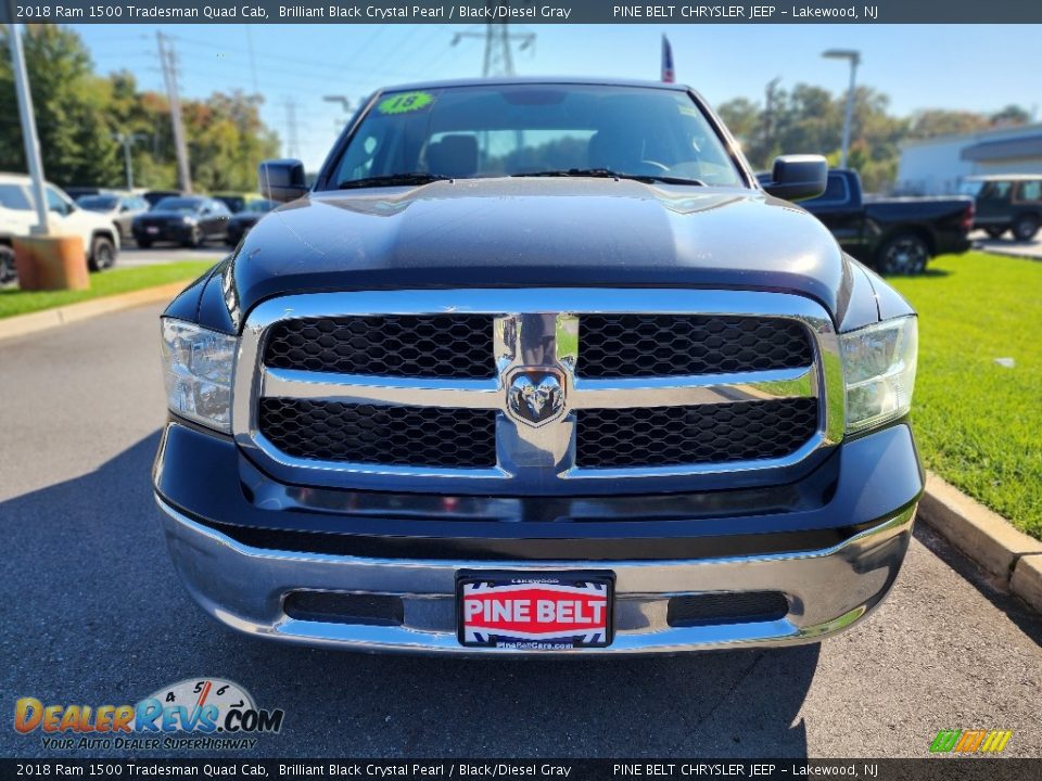 2018 Ram 1500 Tradesman Quad Cab Brilliant Black Crystal Pearl / Black/Diesel Gray Photo #18