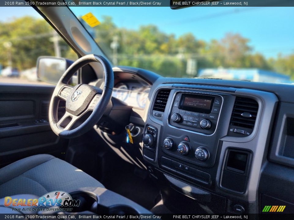 2018 Ram 1500 Tradesman Quad Cab Brilliant Black Crystal Pearl / Black/Diesel Gray Photo #21