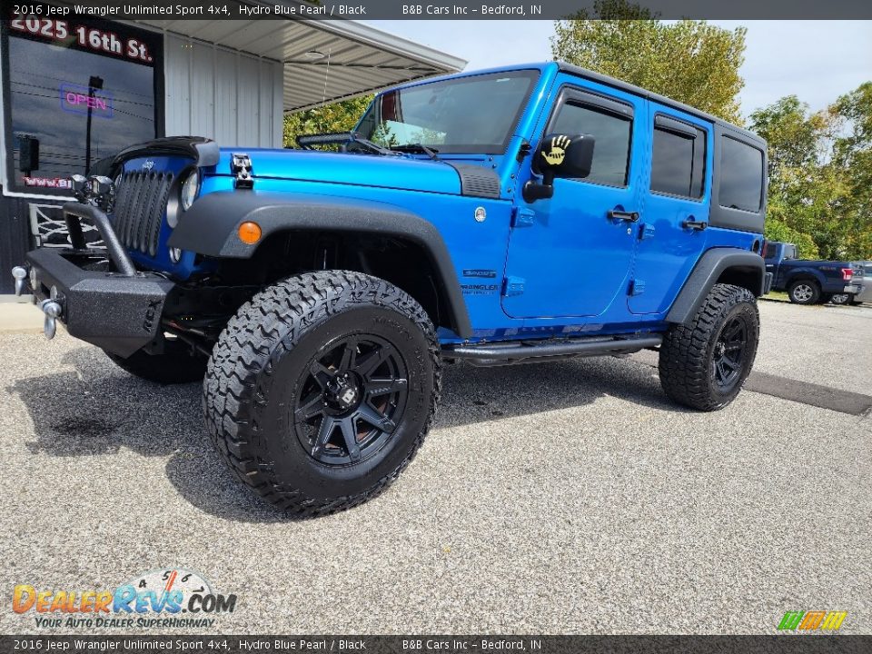 2016 Jeep Wrangler Unlimited Sport 4x4 Hydro Blue Pearl / Black Photo #1