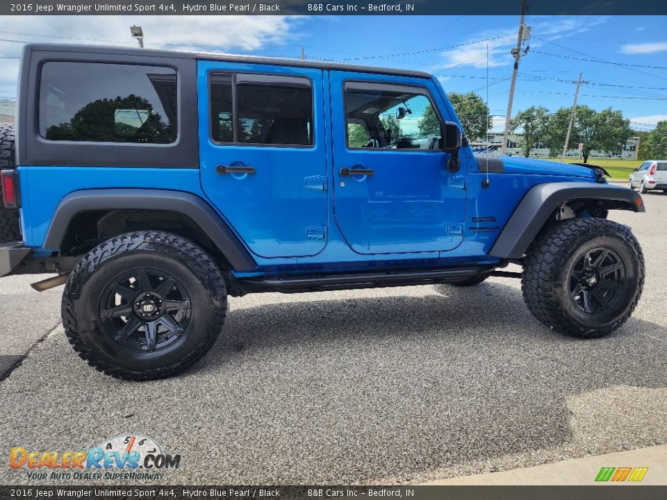 2016 Jeep Wrangler Unlimited Sport 4x4 Hydro Blue Pearl / Black Photo #6