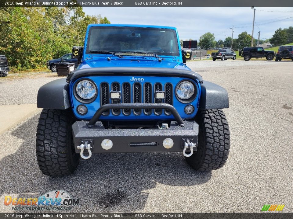 2016 Jeep Wrangler Unlimited Sport 4x4 Hydro Blue Pearl / Black Photo #8