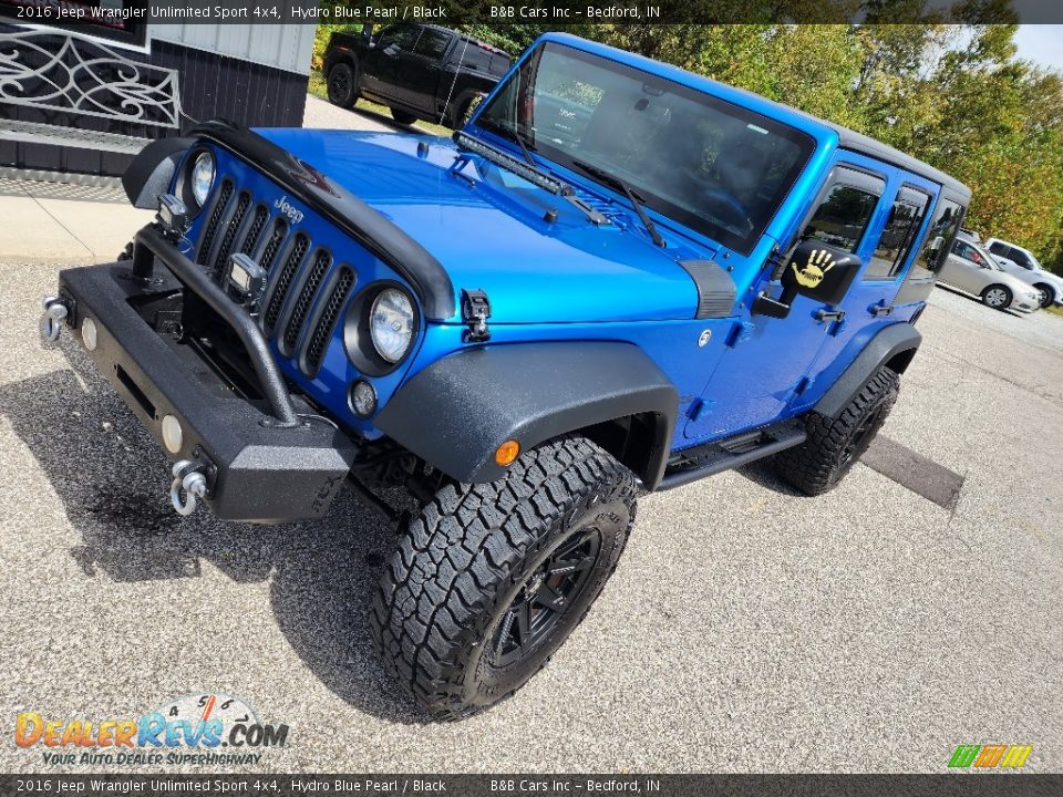 2016 Jeep Wrangler Unlimited Sport 4x4 Hydro Blue Pearl / Black Photo #9