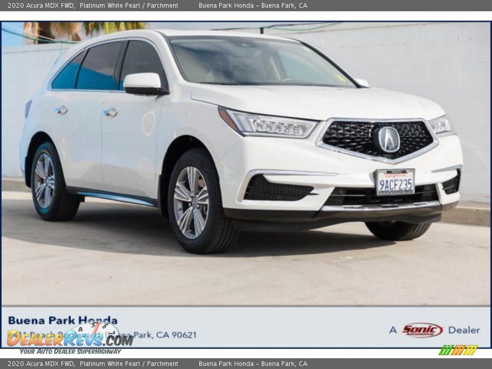 2020 Acura MDX FWD Platinum White Pearl / Parchment Photo #1