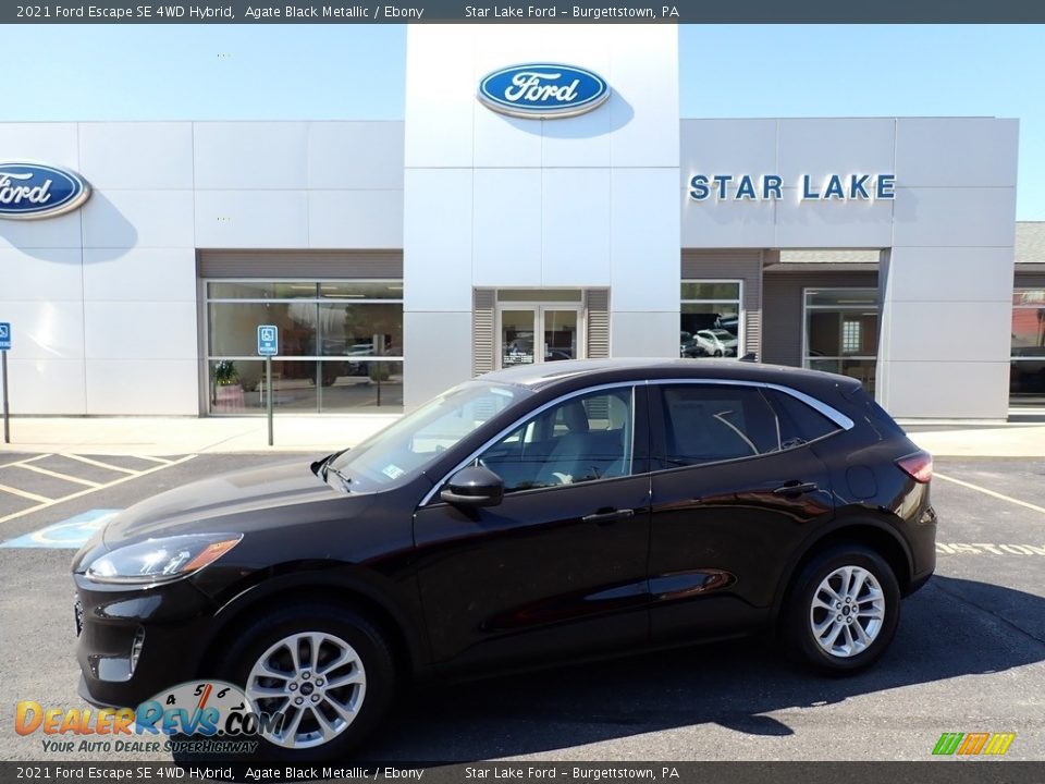 2021 Ford Escape SE 4WD Hybrid Agate Black Metallic / Ebony Photo #1