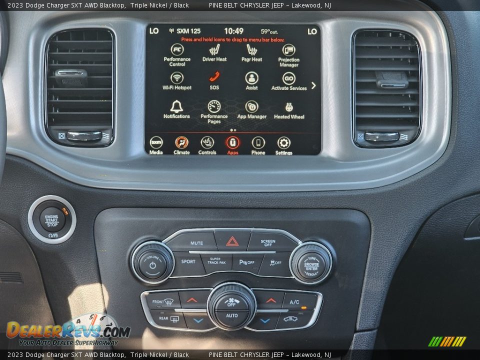 2023 Dodge Charger SXT AWD Blacktop Triple Nickel / Black Photo #12