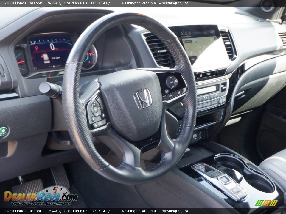 2020 Honda Passport Elite AWD Obsidian Blue Pearl / Gray Photo #14