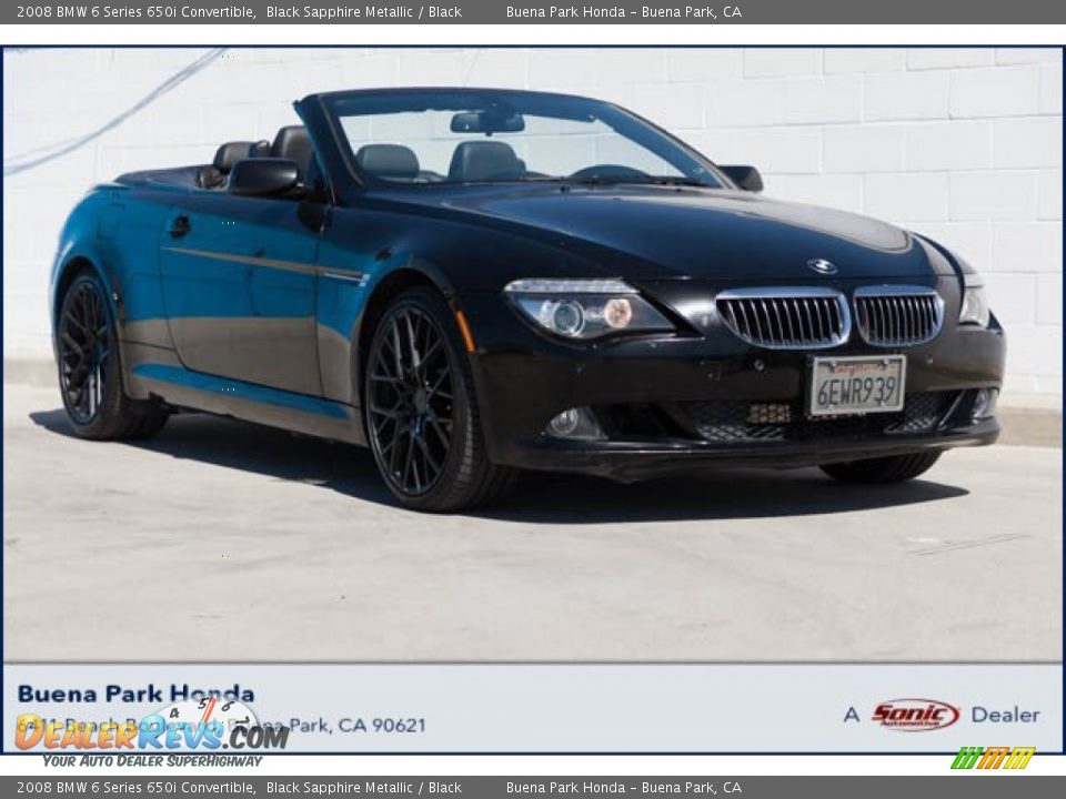 2008 BMW 6 Series 650i Convertible Black Sapphire Metallic / Black Photo #1