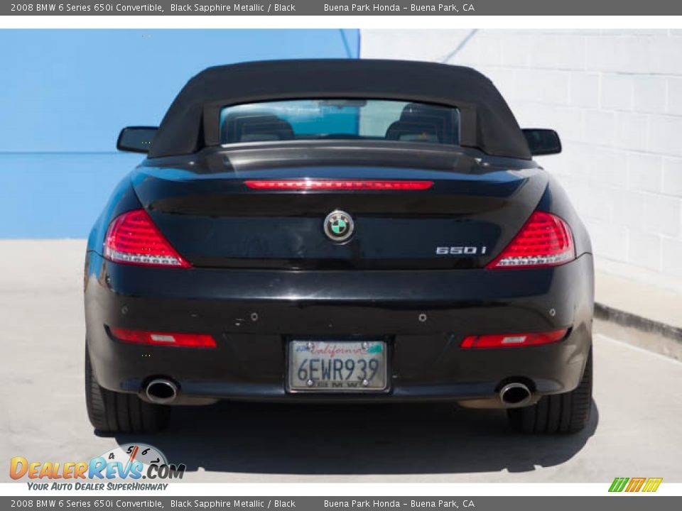 Black Sapphire Metallic 2008 BMW 6 Series 650i Convertible Photo #12