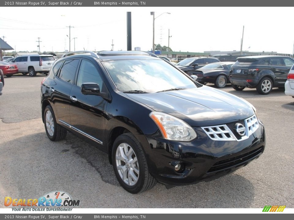 2013 Nissan Rogue SV Super Black / Gray Photo #7