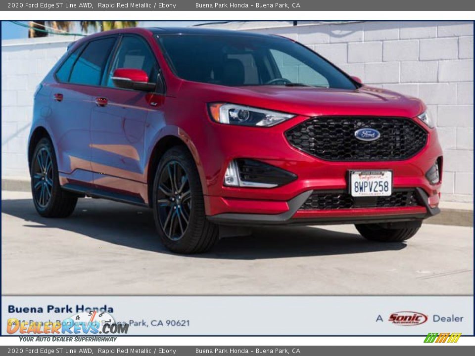 2020 Ford Edge ST Line AWD Rapid Red Metallic / Ebony Photo #1