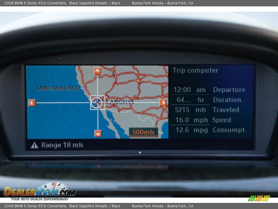Navigation of 2008 BMW 6 Series 650i Convertible Photo #31