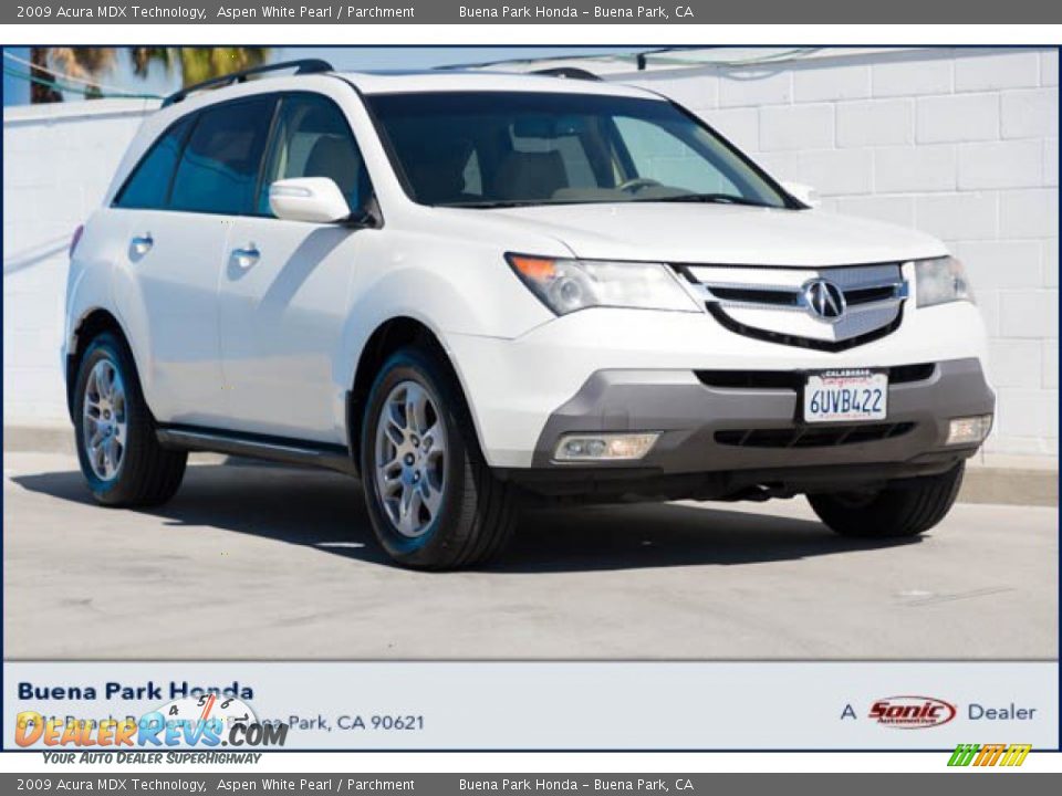 2009 Acura MDX Technology Aspen White Pearl / Parchment Photo #1