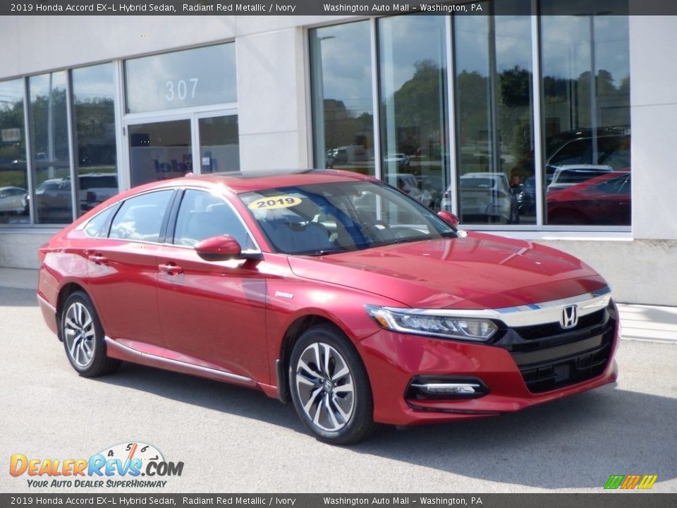 2019 Honda Accord EX-L Hybrid Sedan Radiant Red Metallic / Ivory Photo #1