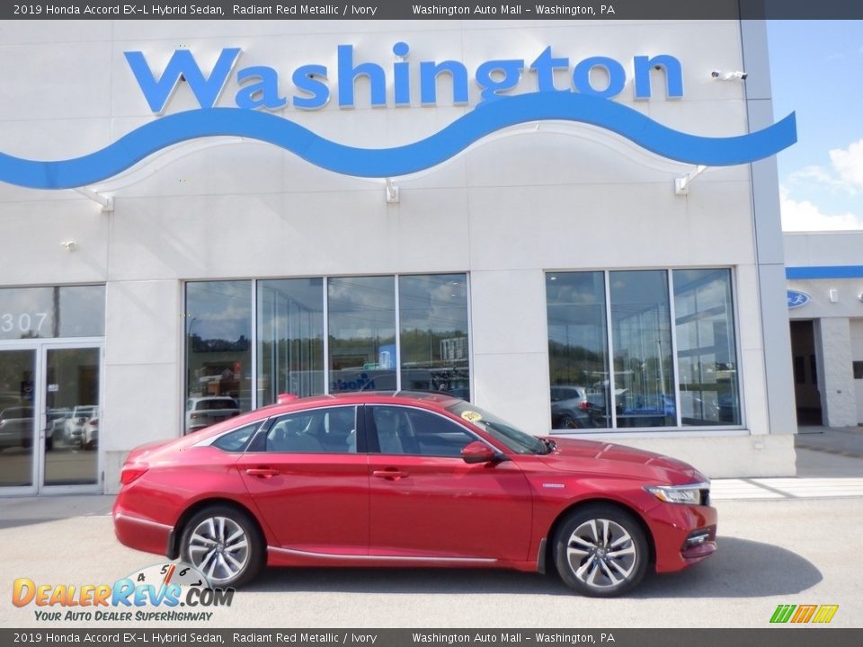 2019 Honda Accord EX-L Hybrid Sedan Radiant Red Metallic / Ivory Photo #2