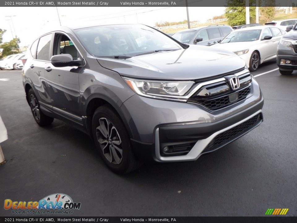 2021 Honda CR-V EX AWD Modern Steel Metallic / Gray Photo #3