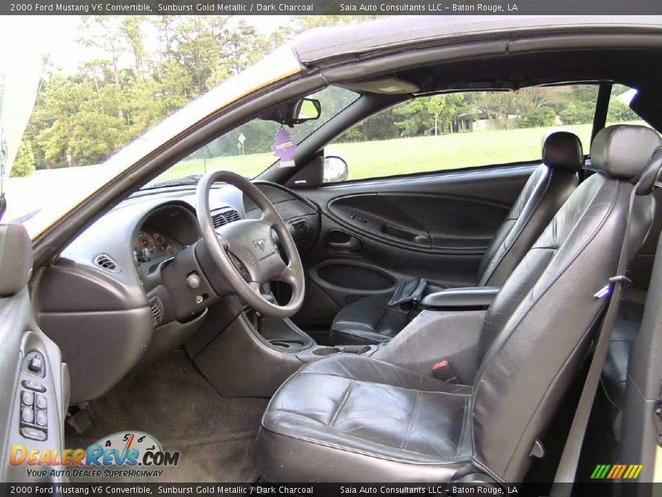 2000 Ford Mustang V6 Convertible Sunburst Gold Metallic / Dark Charcoal Photo #12