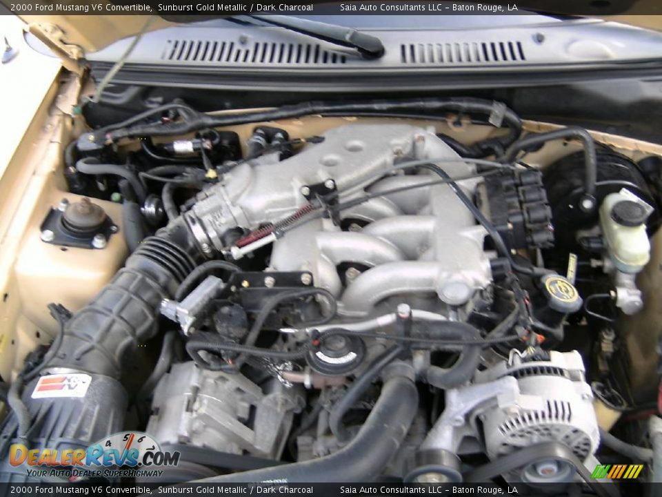 2000 Ford Mustang V6 Convertible Sunburst Gold Metallic / Dark Charcoal Photo #13