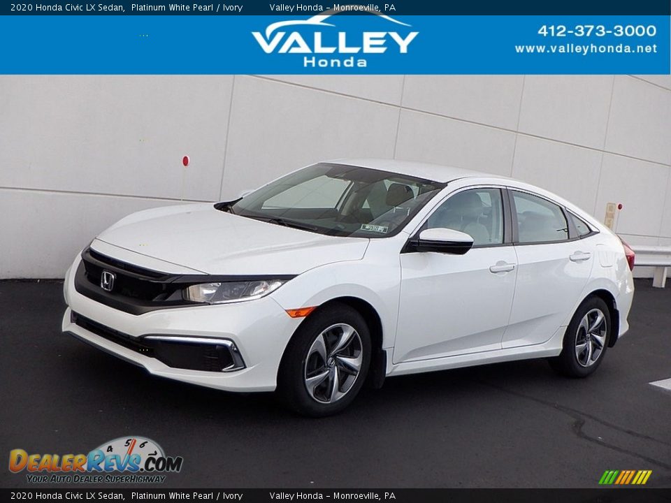 2020 Honda Civic LX Sedan Platinum White Pearl / Ivory Photo #1