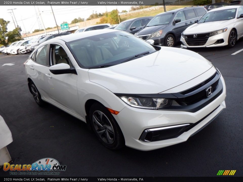 2020 Honda Civic LX Sedan Platinum White Pearl / Ivory Photo #3