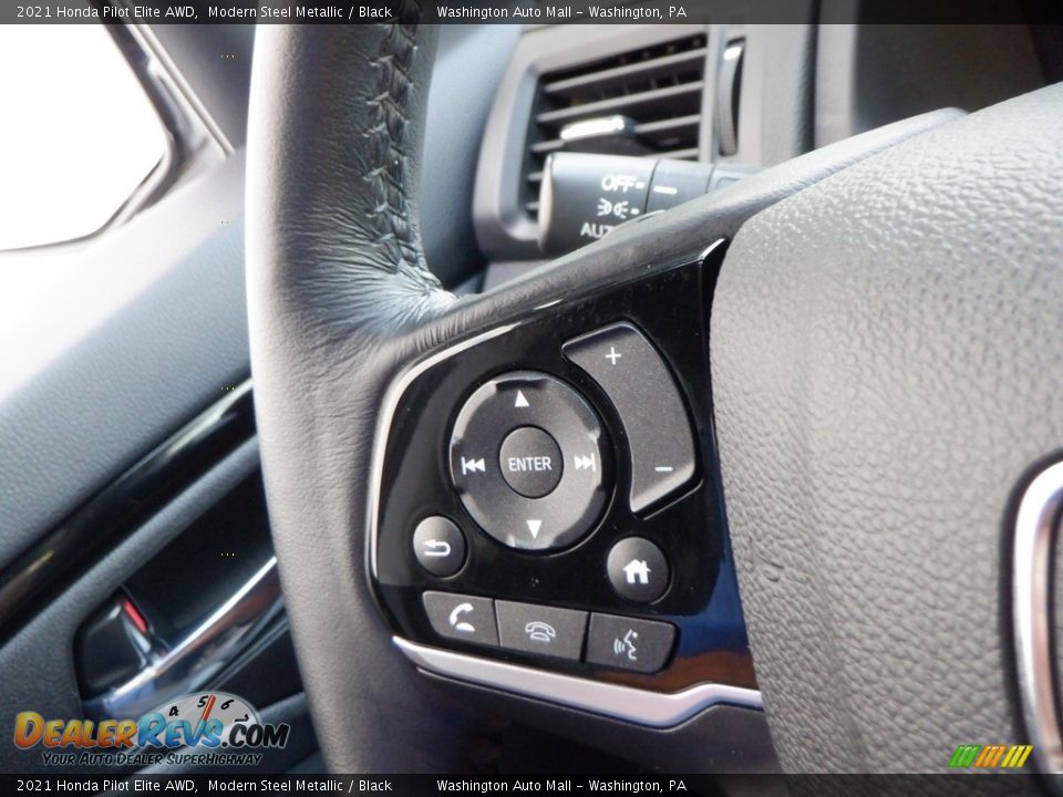 2021 Honda Pilot Elite AWD Steering Wheel Photo #31