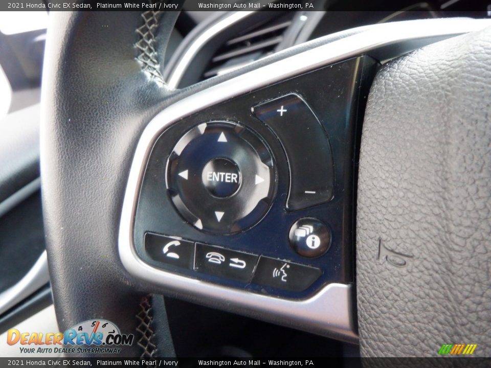 2021 Honda Civic EX Sedan Platinum White Pearl / Ivory Photo #10