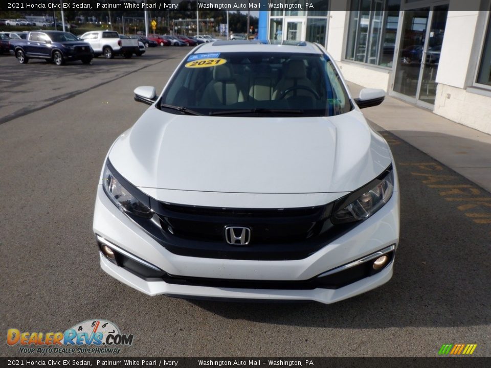 2021 Honda Civic EX Sedan Platinum White Pearl / Ivory Photo #12