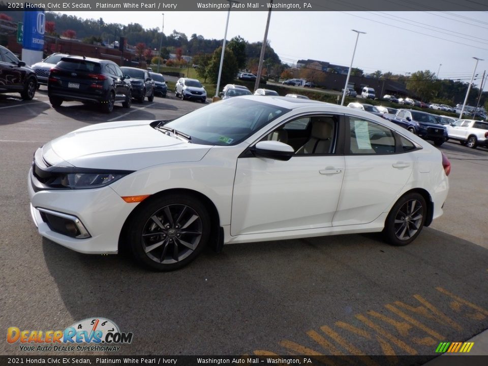 Platinum White Pearl 2021 Honda Civic EX Sedan Photo #14